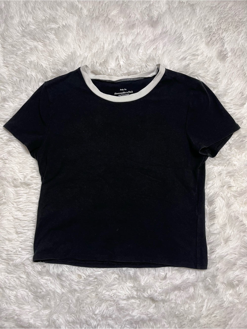 Abercrombie & Fitch Black Tee with White Contrast Neck